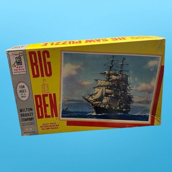 Vintage Milton Bradley Big Ben Interlocking Jigsaw Puzzle Sailing Into Home Port - Picture 1 of 6